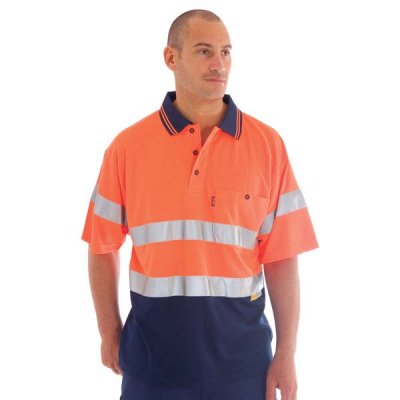 DNC 3911-175gsm Polyester HiVis D/N Cool Breathe Polo Shirt with - Click Image to Close