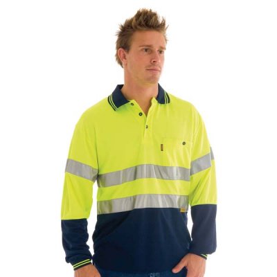 DNC 3913-175gsm Polyester HiVis D/N Cool Breathe Polo Shirt with - Click Image to Close