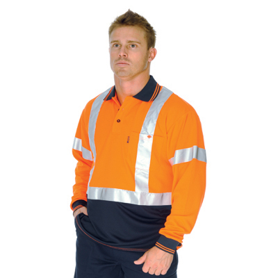 DNC 3914-175gsm Polyester HiVis D/N Micromesh Polo Shirt with Cr - Click Image to Close