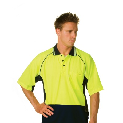 DNC 3719-185gsm HiVis Two Tone Cotton Back Cool-Breeze Side Mesh