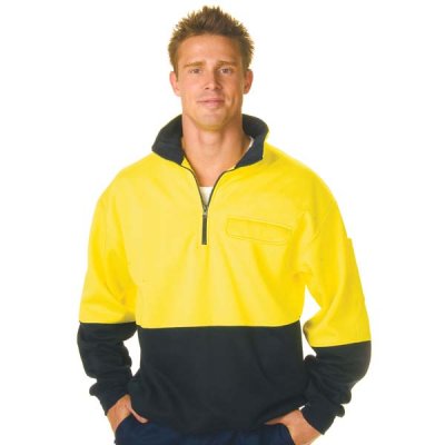 DNC 3923-300gsm HiVis Two Tone 1/2 Zip Cotton Fleecy Wincheater