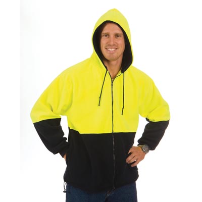 DNC 3927-300gsm Polyester HiVi Two Hone Full Zip Polar Fleece Ho - Click Image to Close