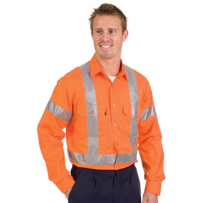 DNC 3946-155gsm HiVis Cool-Breeze Cotton Shirt with Cross Back 3 - Click Image to Close