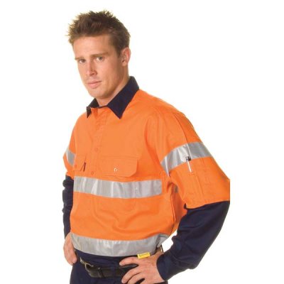 DNC 3949-155gsm HiVis Cool-Breeze 2 Tone Close Front Cotton Shir