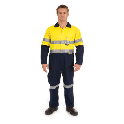 DNC 3955-190gsm HiVis Two Tone Cool-Breeze Cotton Coverall 3M R