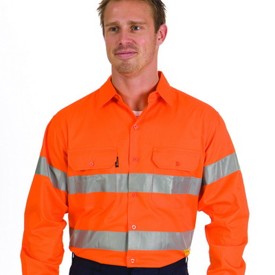DNC 3967-155gsm HiVis Cool-Breeze Cotton Shirt with Generic R/Ta - Click Image to Close