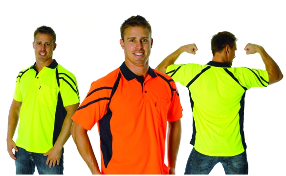 DNC 3979-175gsm HiVis Cool-Breathe Stripe Panel Polo,S/S