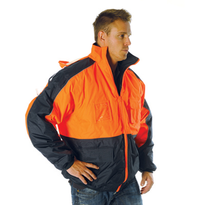 DNC 3991-200D Polyester/PVC HiVis Contrast Panel Pilot Jacket - Click Image to Close