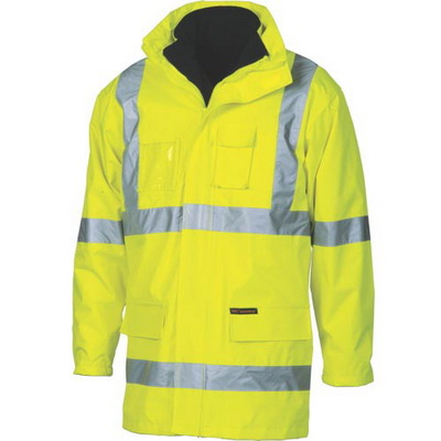 DNC 3999-200D Polyester/PVC HiVis D/N "6 in 1" Contras Jacket wi - Click Image to Close