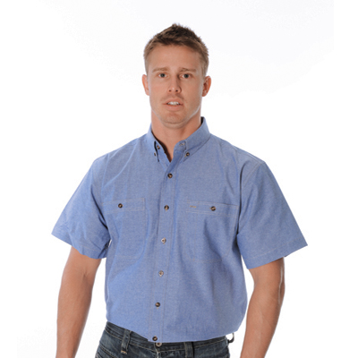 DNC 4101-155gsm Cotton Chambray Shirt, Twin Pocket, S/S