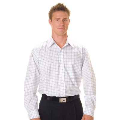 DNC 4158-120gsm 60% Cotton Mens Yarn Dyed Check Shirt, L/S