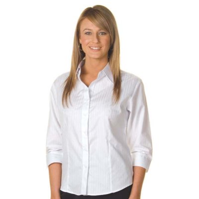DNC 4236-120gsm 60% Cotton Ladies Tonal Stripe Shirt, 3/4 Sleeve