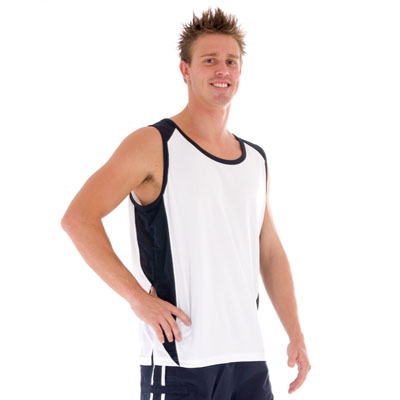 DNC 5141-175gsm Polyester Adult Cool-Breathe Contrast Singlet - Click Image to Close