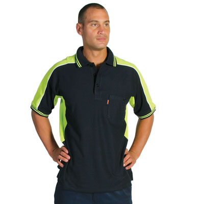 DNC 5214-220gsm Polyester Cotton Panel Polo Shirt, S/S