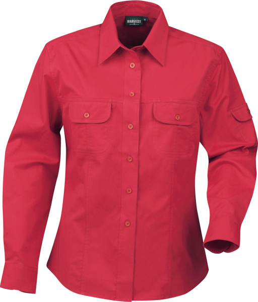 James Harvest Marion-Ladies twill shirt featuring two chest pock