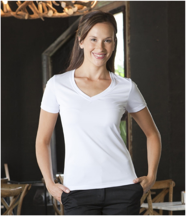 JBswear 1PLVS-JBs Ladies S/S V-Neck Slinky Tee