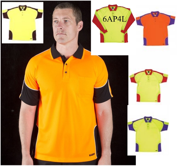 JBswear 6AP4S-JBs HI VIS S/S ARM PANEL POLO - Click Image to Close