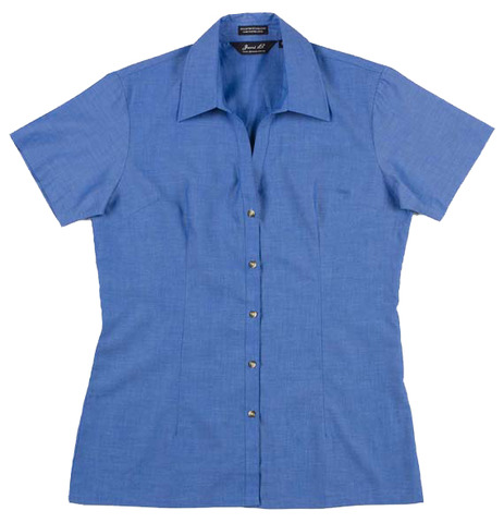 JBswear 4ISS1-JBs LADIES S/S TLC INDIGO SHIRT - Click Image to Close