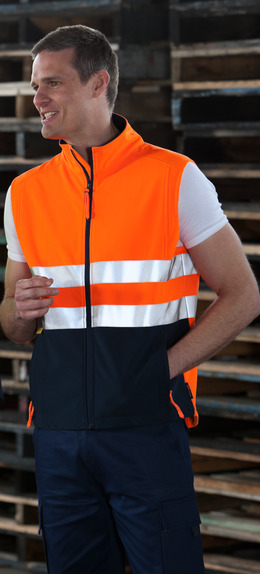 JBswear 6D4LK-JBs HI VIS (D+N) SOFTSHELL VEST - Click Image to Close