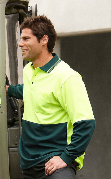 JBswear 6HPL-JBs HI VIS L/S COTTON BACK POLO - Click Image to Close