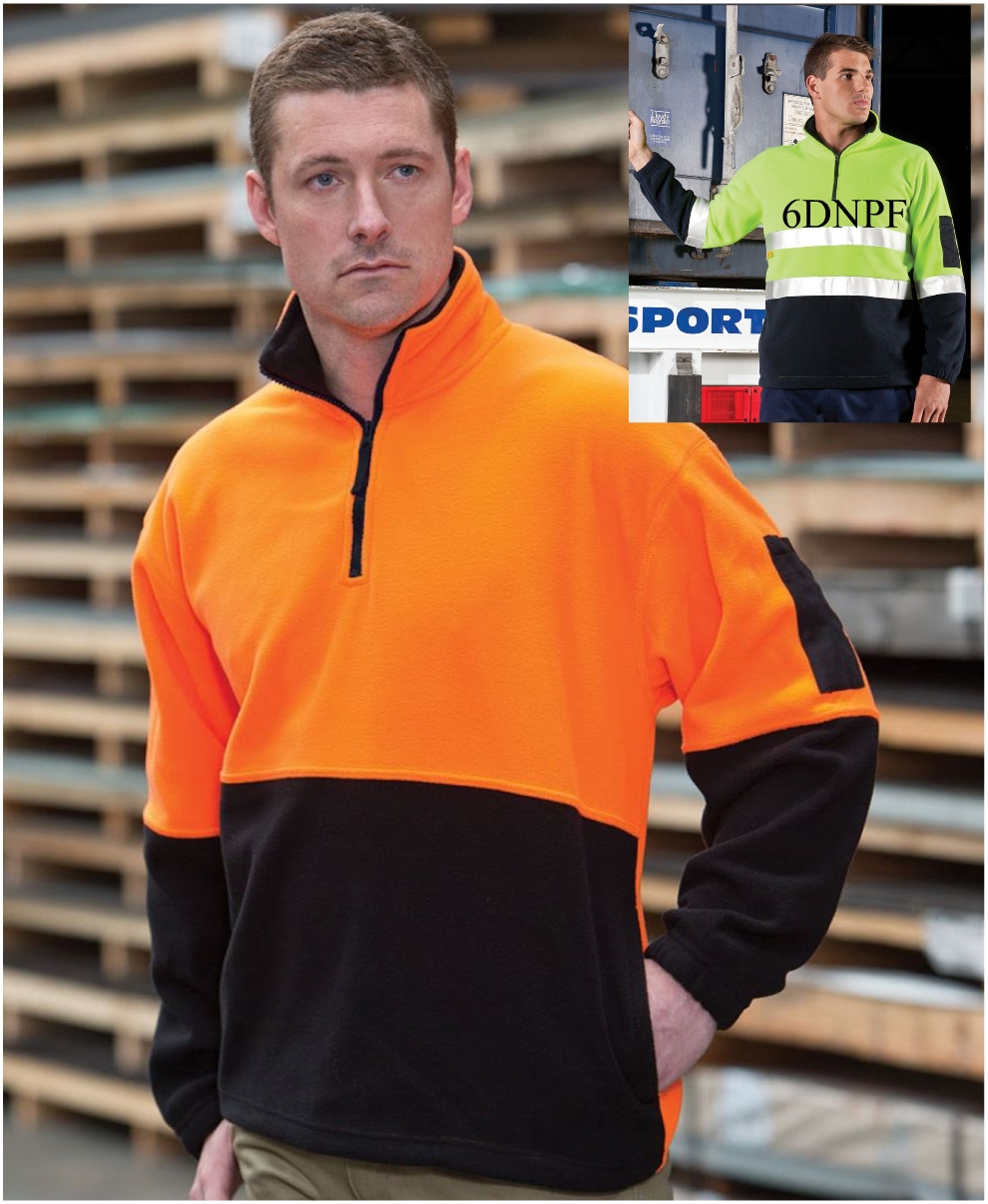 JBswear 6HVPF-JBs HI VIS 1/2 ZIP POLAR FLEECE