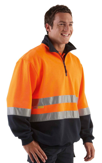 JBswear 6HZFS-JBs HI VIS (D+N) 1/2 ZIP FLEECY SWEAT