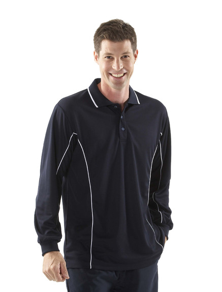 JBswear 7PIPL-PODIUM L/S PIPING POLO - Click Image to Close