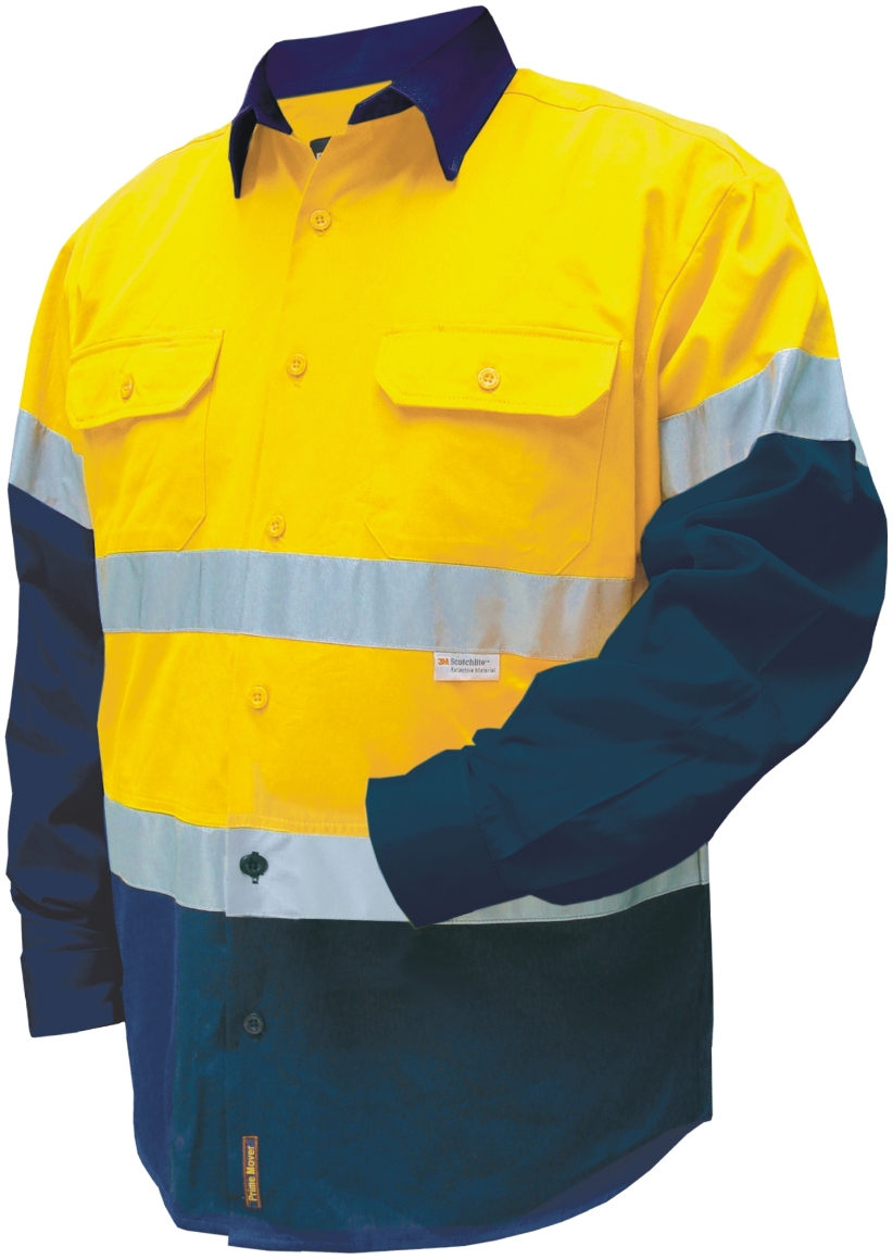 PrimeMover CHNC1001A-Fire Retardant Cotton Drill Shirt with 3M R - Click Image to Close