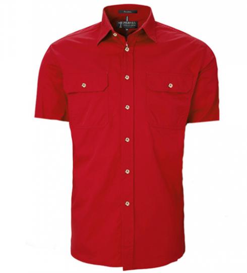 Ritemate RM500BS-150 gsm Pilbara Open Front S/S Shirt - Click Image to Close