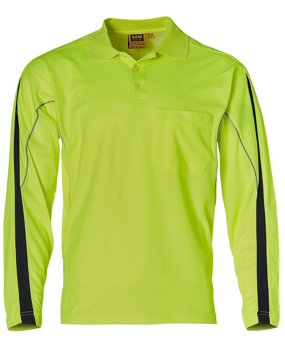 WinningSpirit SW33A-Men’s TrueDry® Long Sleeve Safety Polo - Click Image to Close