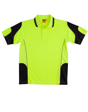 WinningSpirit SW71-CoolDry Hi-Vis Mini Waffle Safety Polo