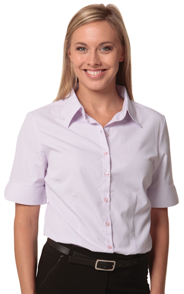 BENCHMARK M8360S-WOMENS MINI CHECK SHORT SLEEVE SHIRT