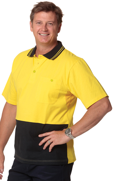 WinningSpirit SW35-COTTON JERSEY TWO TONE SAFETY POLO - Click Image to Close