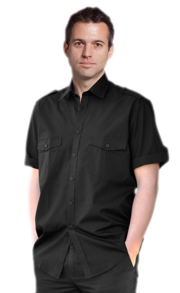 BENCHMARK M7911-Men’s Short Sleeve Mili- tary Shirt 60% Co