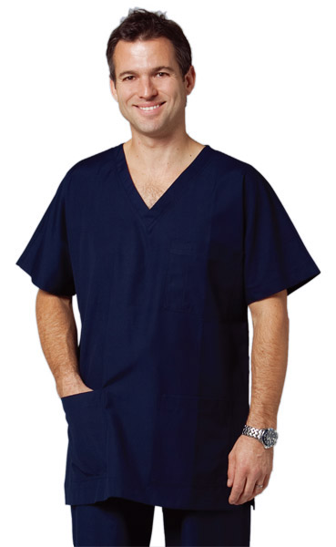 BENCHMARK M7630-Unisex Scrubs Short Sleeve Tunic Top65% P - Click Image to Close