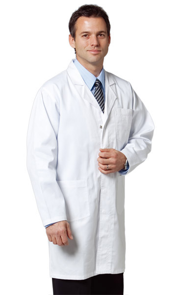 BENCHMARK M7632-Unisex Long Sleeve Lab Coat 65% Polyester, - Click Image to Close