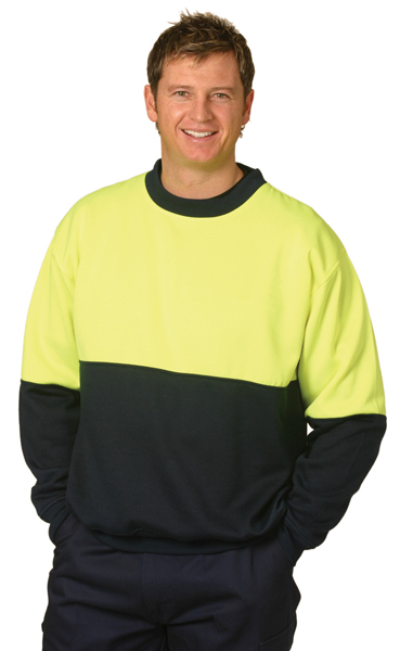 WinningSpirit SW09-High Visibility Two Tone Crew Neck Safety Win