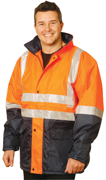 WinningSpirit SW28-2-Tone Safety Jacket With 3M Reflective Tapes - Click Image to Close