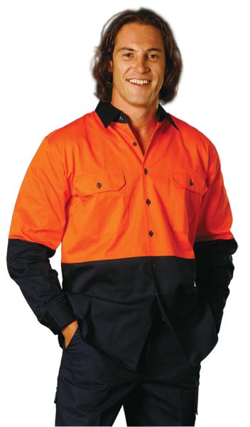 WinningSpirit SW54-High Visibility Long Sleeve Work Shirts