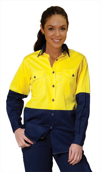 WinningSpirit SW64-Ladie’s Long Sleeve Safety Shirt