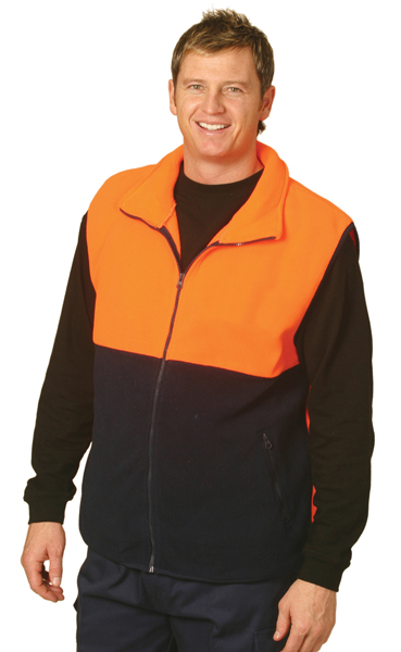 WinningSpirit SW08-High Visibility 2 Tone Zip Front Safety Vest - Click Image to Close