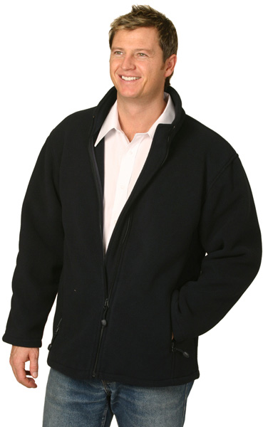 WinningSpirit PF07-Men’s Bonded Polar Fleece Full Zip Fitted Jac