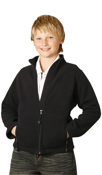 WinningSpirit PF07K-Kids’ Bonded Polar Fleece Full Zip Fitted Ja