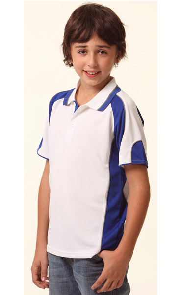 WinningSpirit PS61K-Kids’ CoolDry® Contrast Polo with Sleeve Pan - Click Image to Close