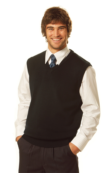 WinningSpirit WJ02-V-Neck Wool/Acrylic Knit Vest - Click Image to Close